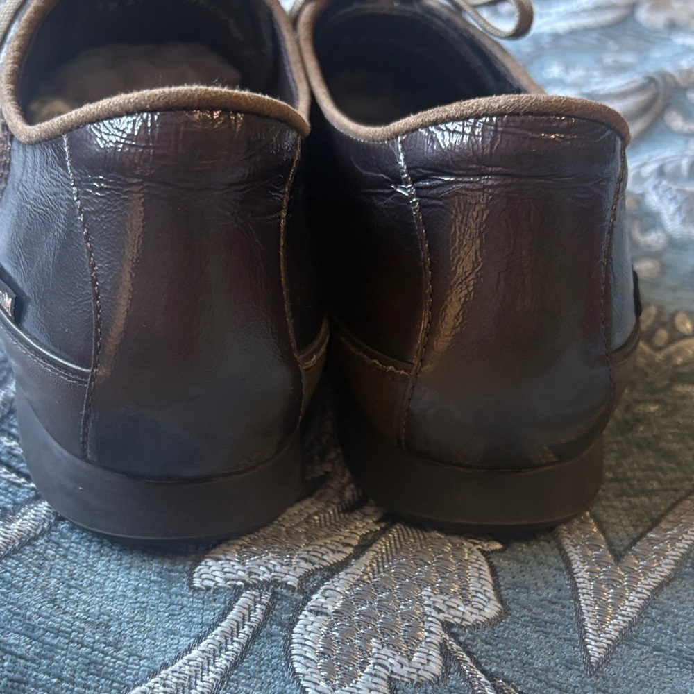 Mephisto Shiny Brown Leather Sneakers - Picture 5 of 6
